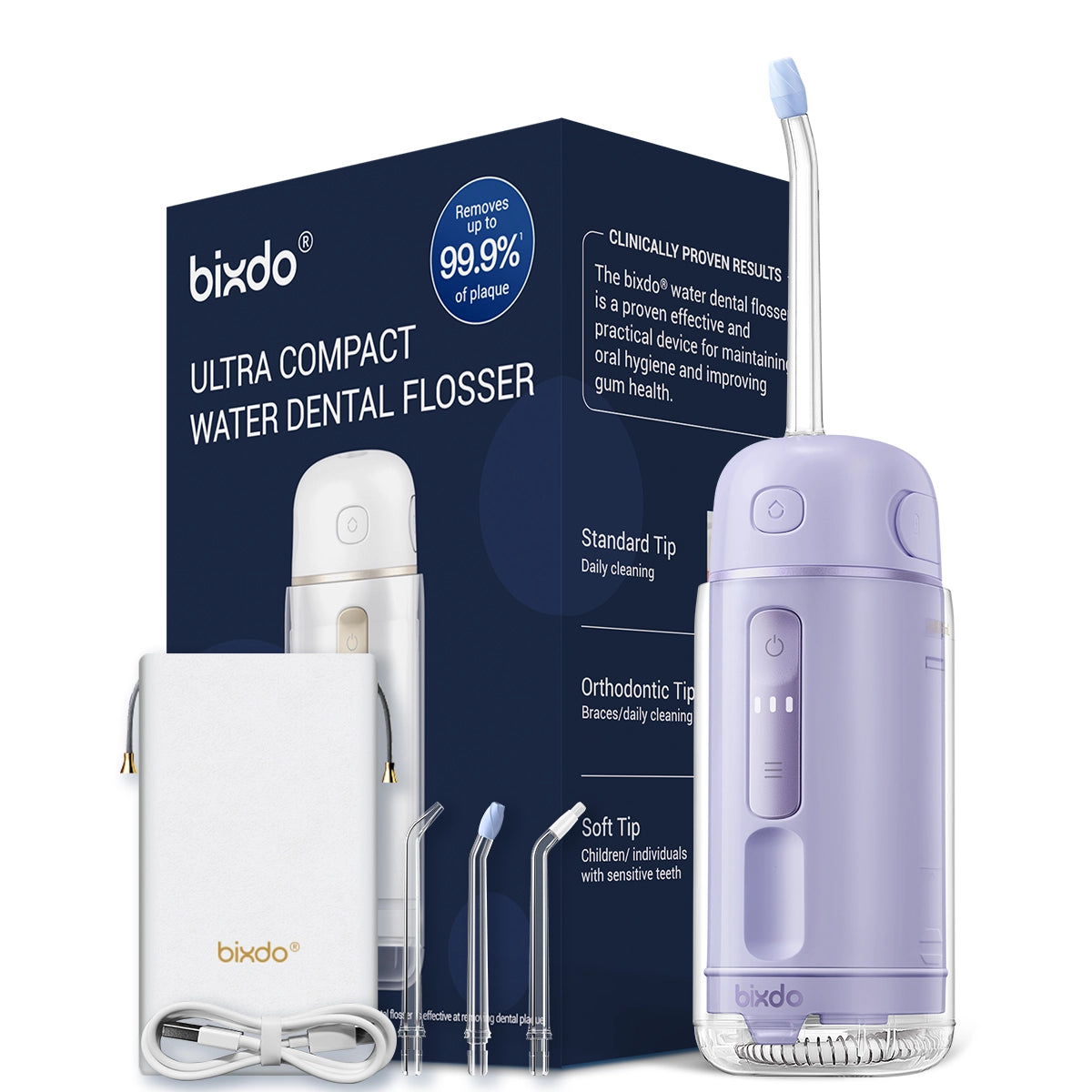 Bixdo A30 Pro便攜可拆卸水牙線機沖牙器 高頻脈衝深層潔牙 辦公室必備 30天續航